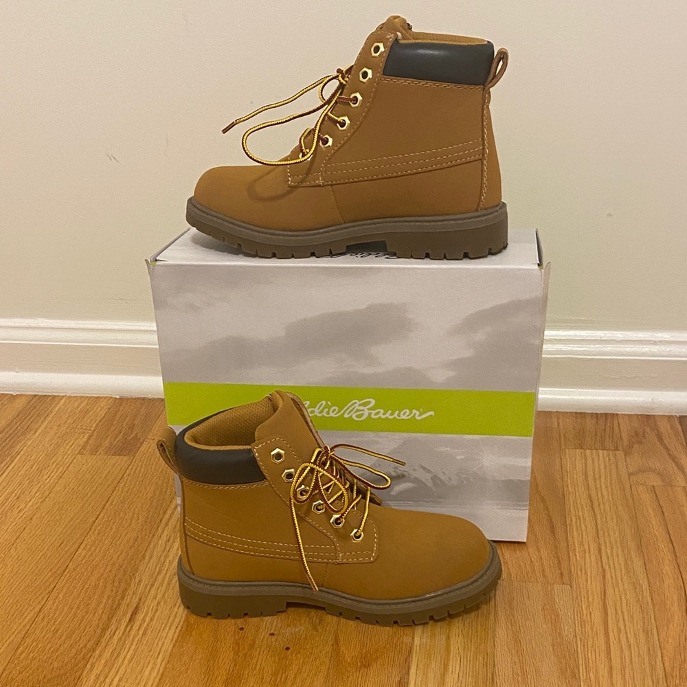 Eddie Bauer Kids Tan Lace-Up Boots